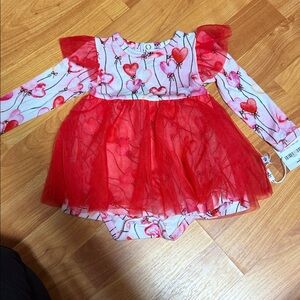 Adorable Red Heart Baby Dress NWT 3-6 months